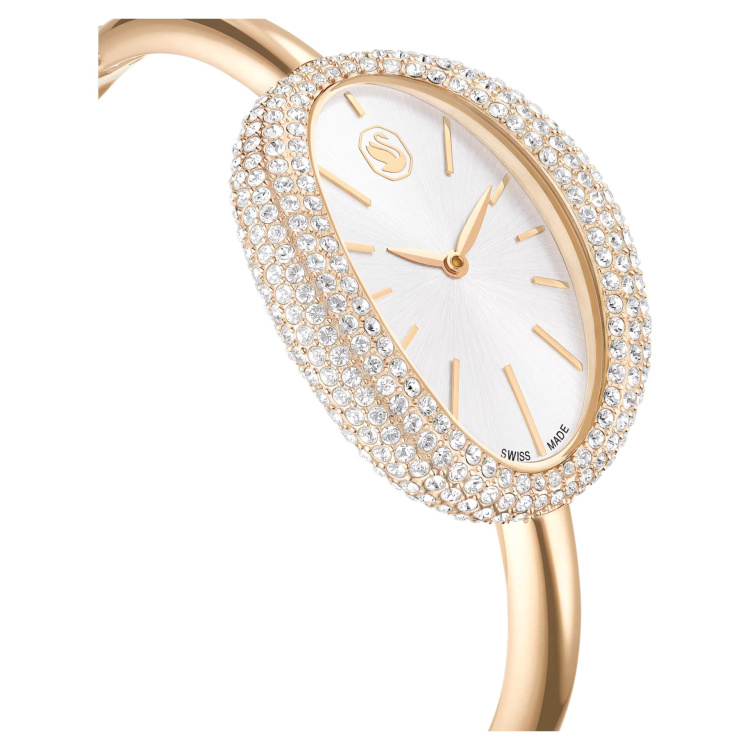 Imber bangle watch Swiss Made, Metal bracelet, Gold tone, Champagne gold-tone finish
